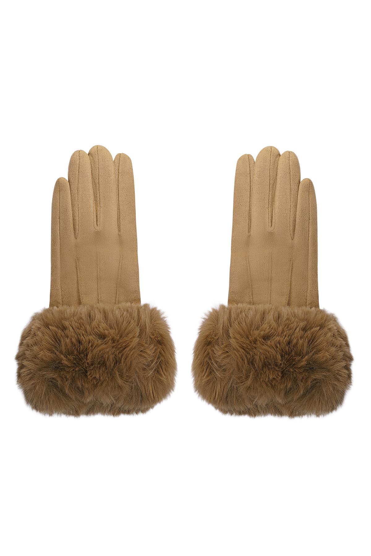 Handschoenen faux fur met suède look Camel Polyester One size h5 