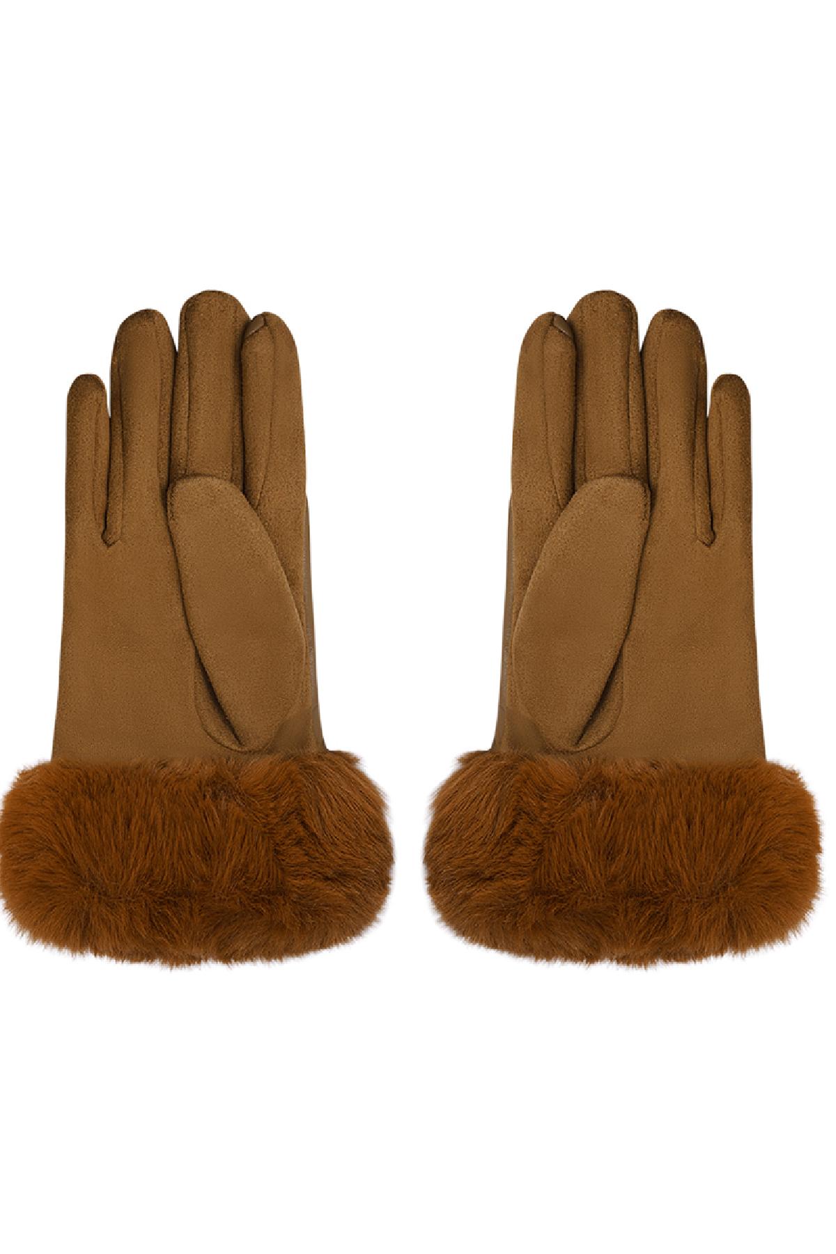 Guantes con piel sintética y aspecto de cuero. Beige Poliéster One size h5 Imagen3