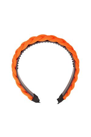 Haarband gevlochten Oranje Polyester h5 