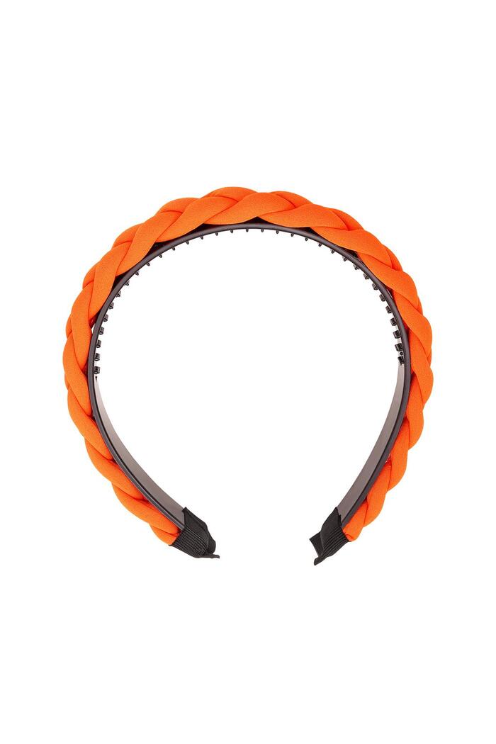 Hairband braided Orange Polyester 