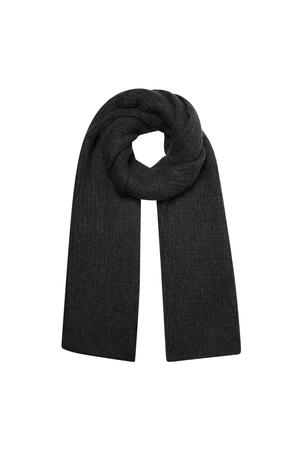 Scarf knitted plain - black h5 