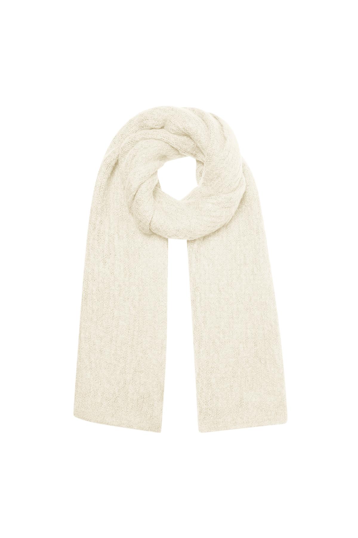Scarf knitted plain - white h5 