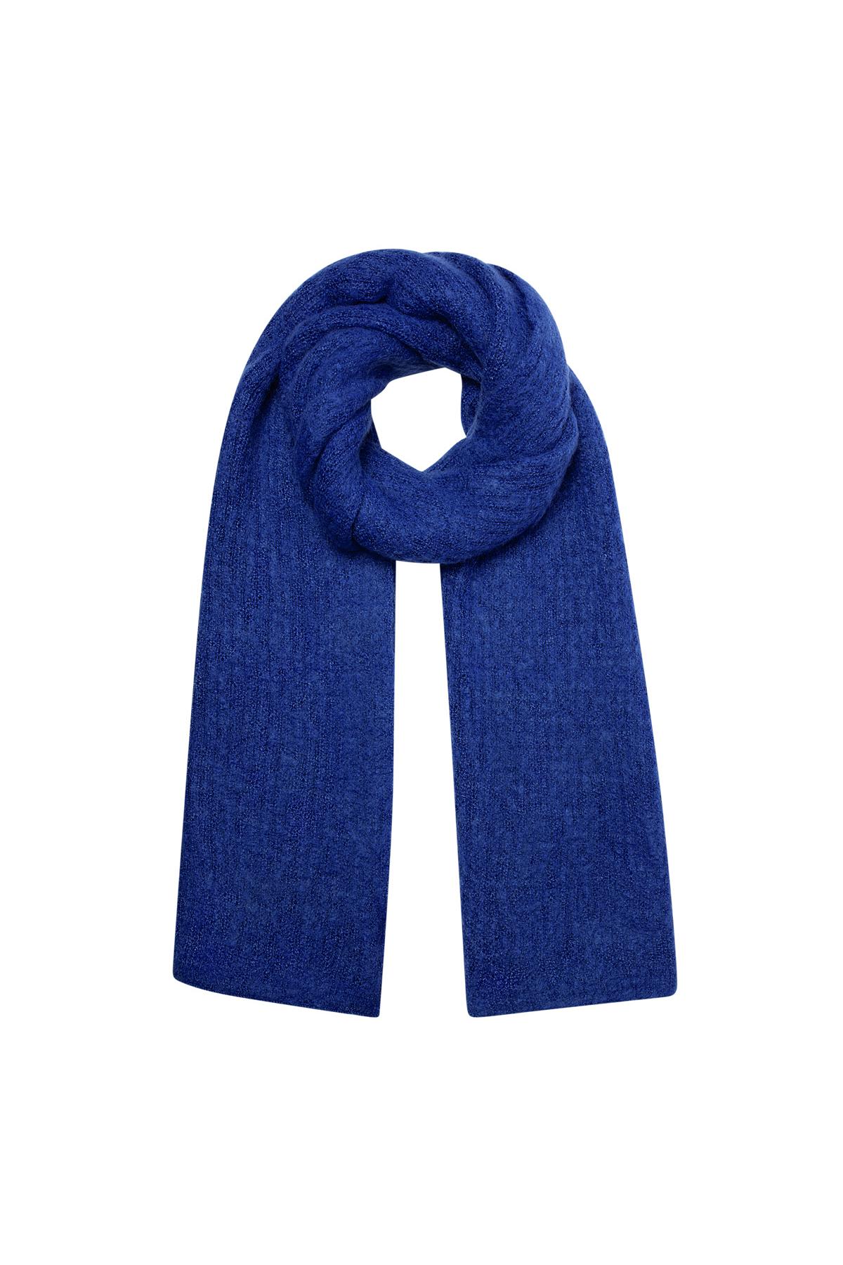 Echarpe tricot uni - bleu h5 