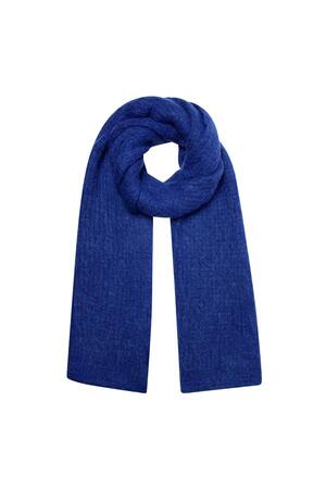 Sjaal gebreid effen - blauw h5 