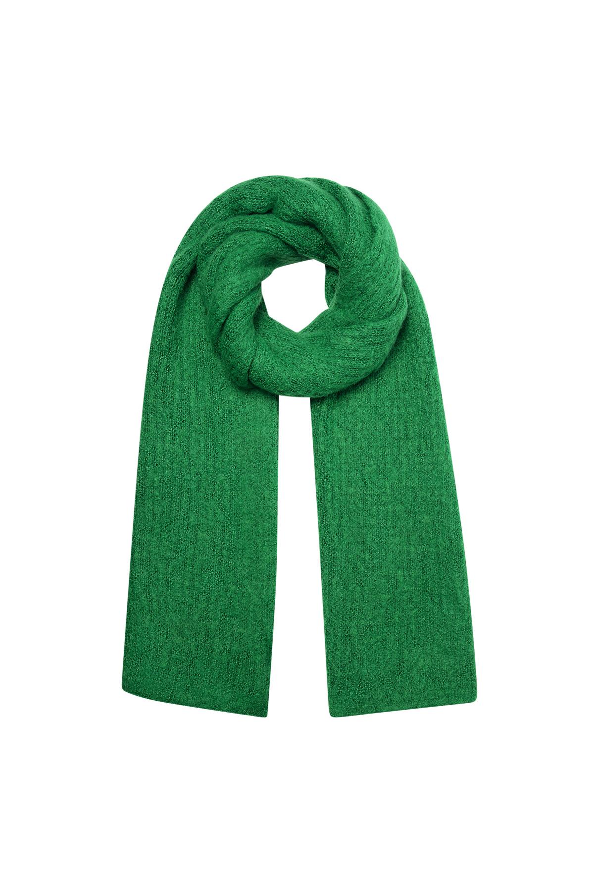 Scarf knitted plain - green h5 