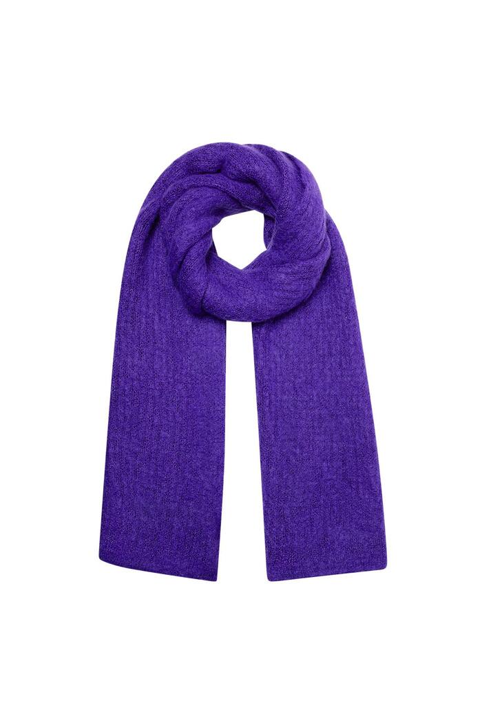 Scarf knitted plain - purple 