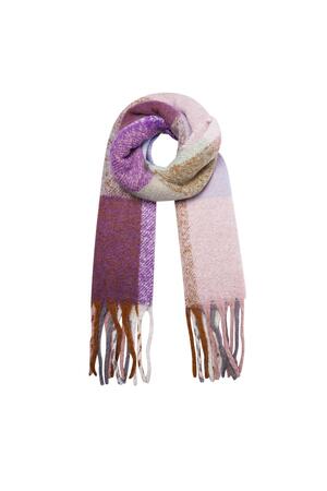 Écharpe d'hiver multicolore à franges Violet Acrylique h5 