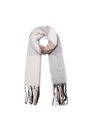 Multicolor winter scarf with fringes Grey Acrylic h5 