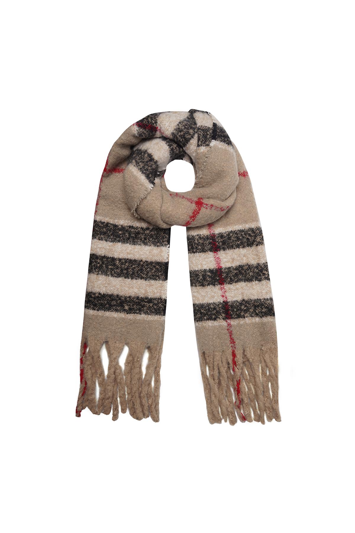 Camel Winterschal gestreift Acryl