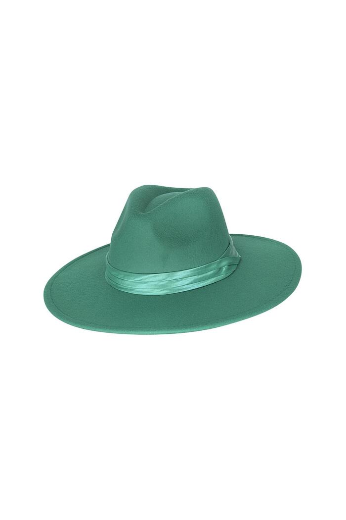 Cappello fedora con fiocco Green Polyester 