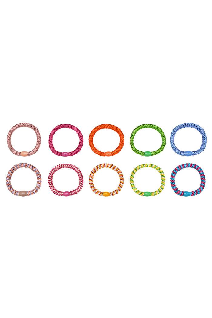 Bracelets élastiques à cheveux Multicouleur Polyester Image4