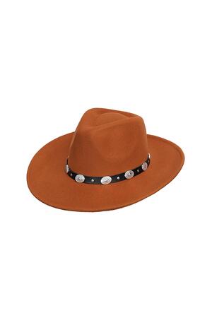 Fedora hat with cool details Orange Polyester h5 