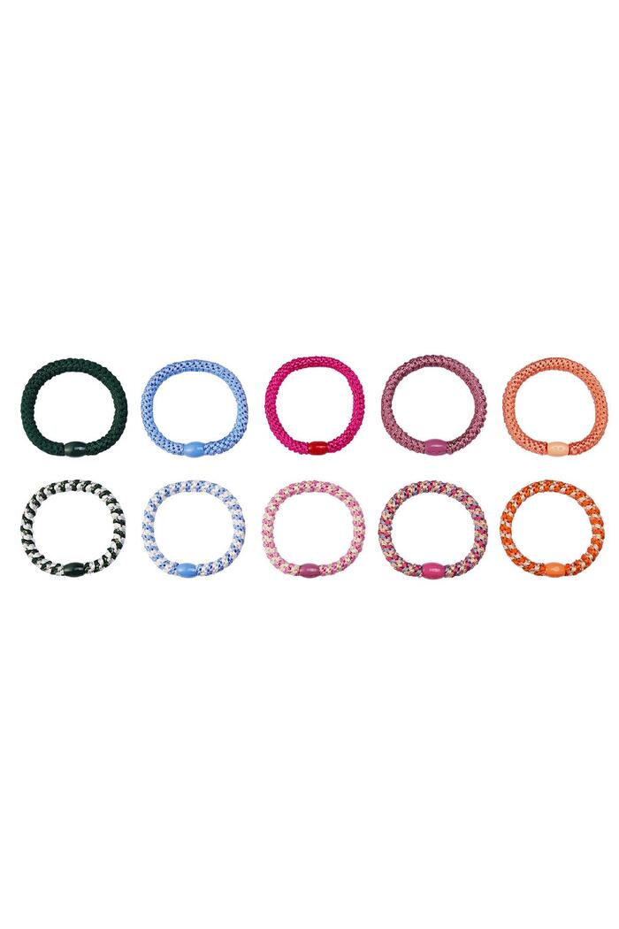 Bracelets élastiques à cheveux Multicouleur Polyester Image4