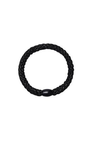 Lot de 5 bracelets élastiques à cheveux Noir Polyester h5 