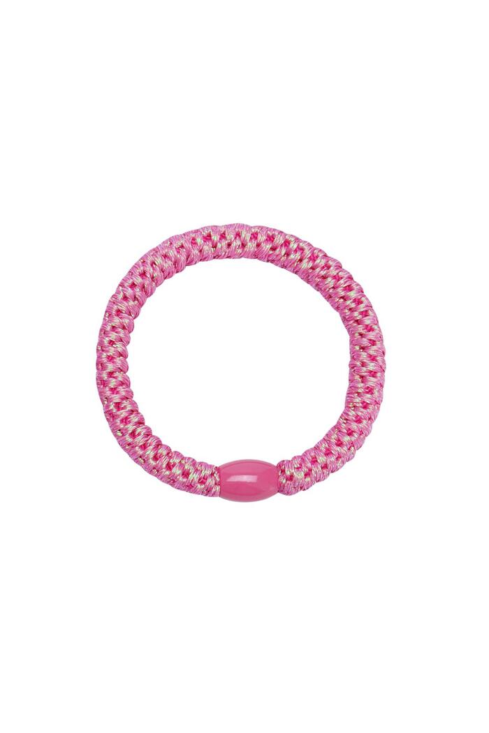 Hair tie bracelets 5-pack Pink Polyester 