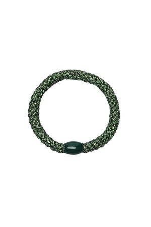 Hair tie bracelets 5-pack Green Polyester h5 