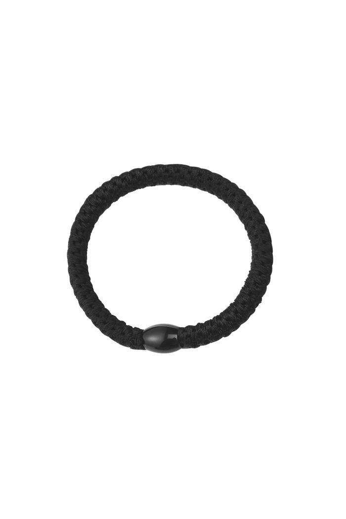 Lot de 5 bracelets élastiques à cheveux Noir Polyester 