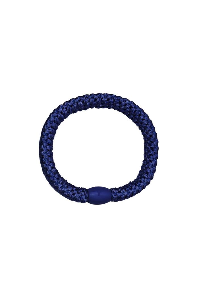 Hair tie bracelets 5-pack Cobalt Polyester 