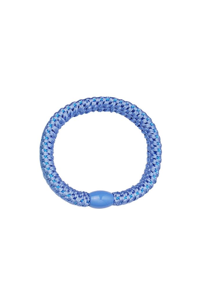Hair tie bracelets 5-pack Blue Polyester 