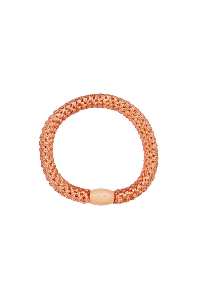 Hair tie bracelets 5-pack Coral Polyester 