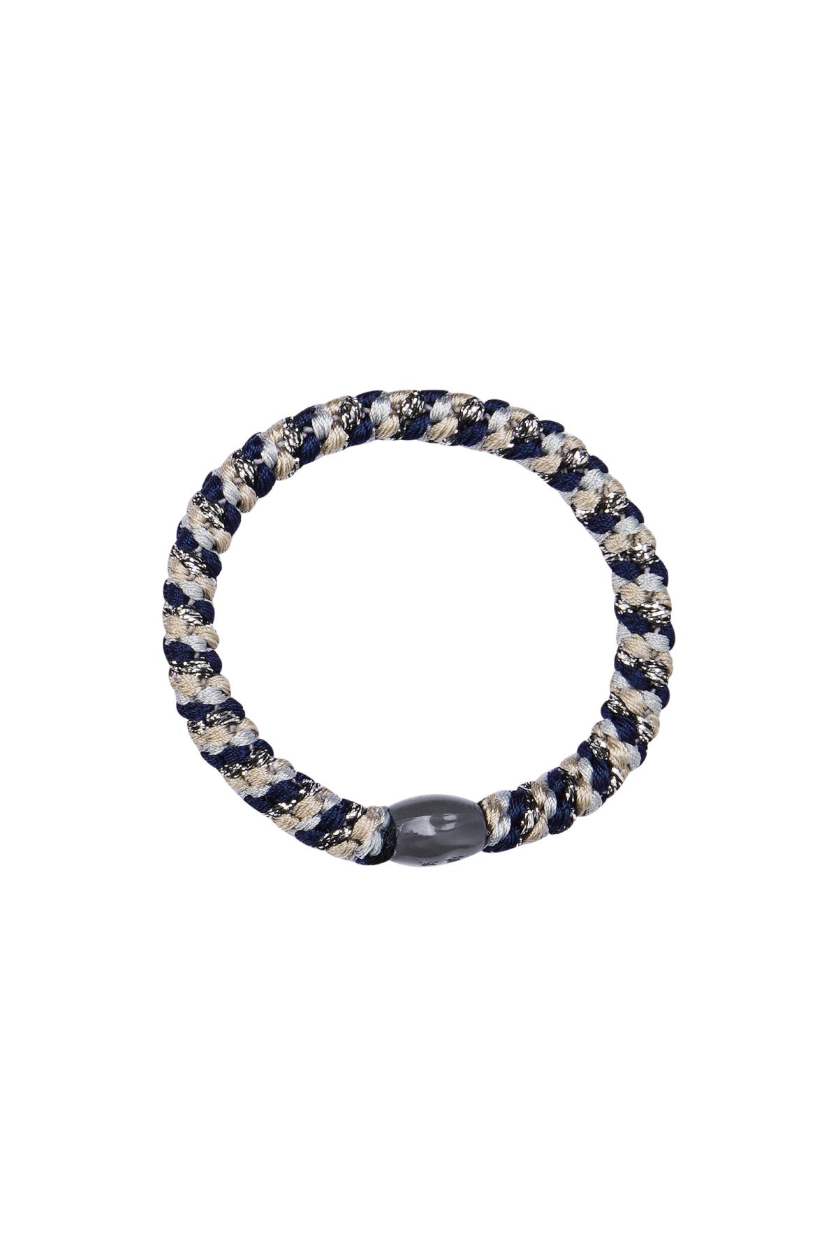 Lot de 5 bracelets élastiques à cheveux Bleu Polyester
