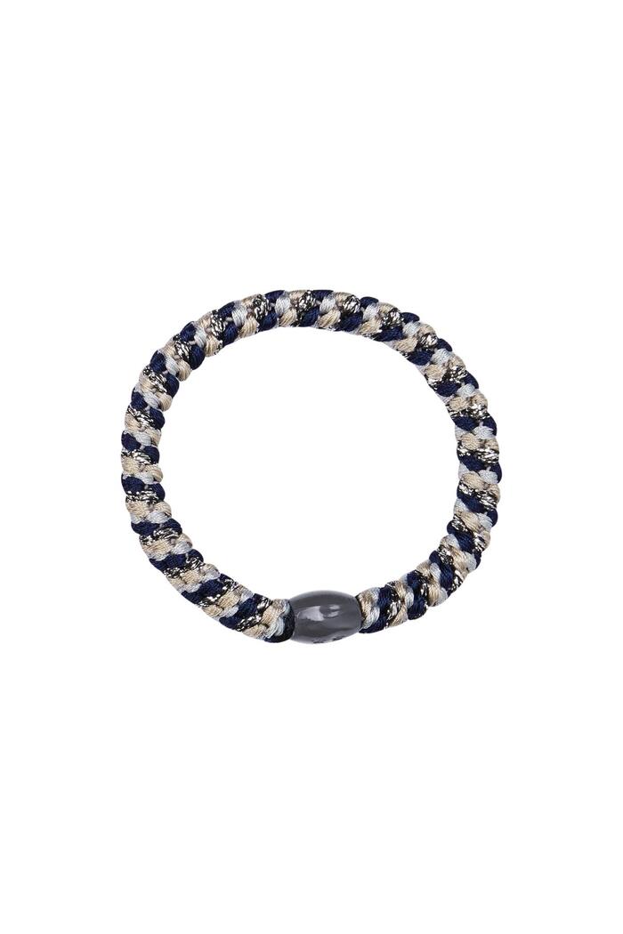 Hair tie bracelets 5-pack Blue Polyester 