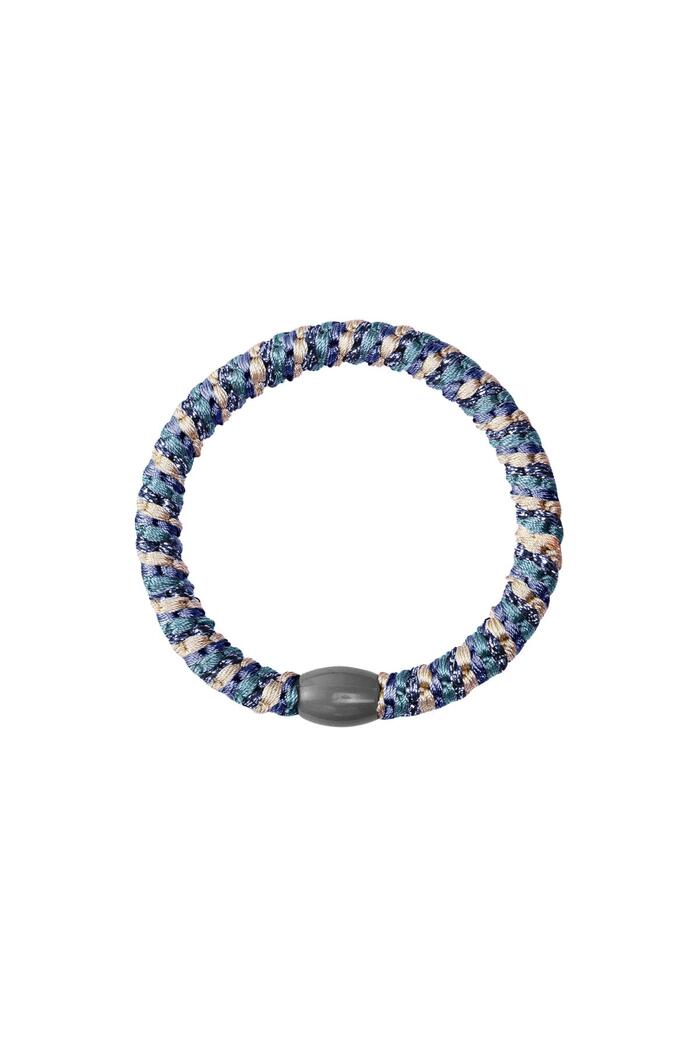 Lot de 5 bracelets élastiques à cheveux Bleu océan Polyester 