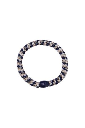 Hair tie bracelets 5-pack Dark Blue Polyester h5 