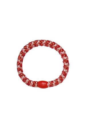 Lot de 5 bracelets élastiques à cheveux Rouge Polyester h5 