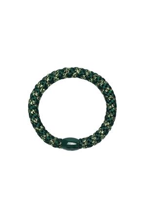 Lot de 5 bracelets élastiques à cheveux Vert foncé Polyester h5 