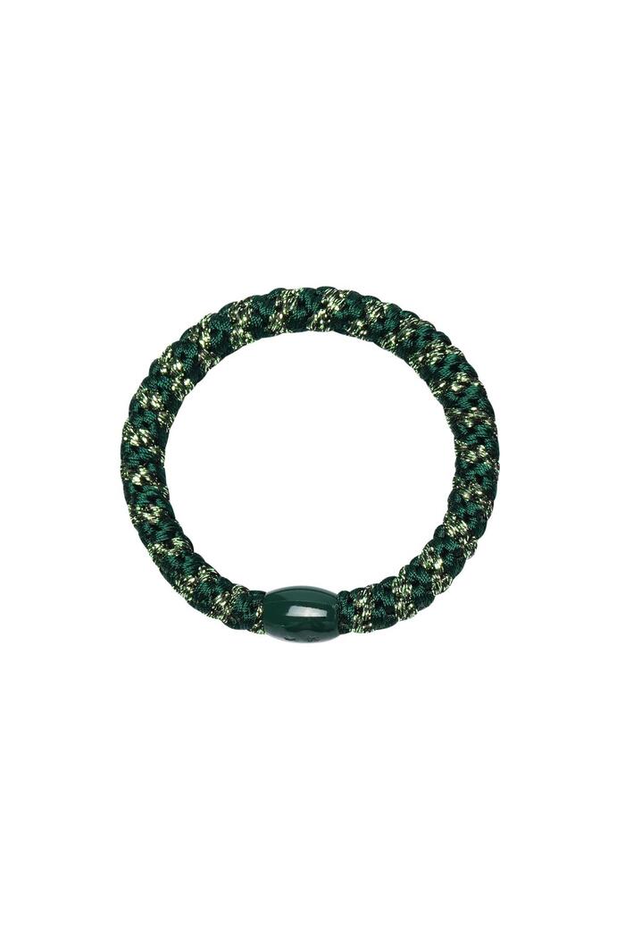 Hair tie bracelets 5-pack Dark green Polyester 