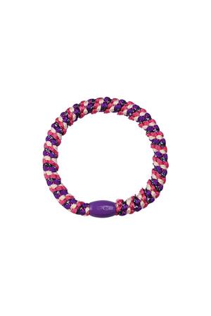 Hair tie bracelets 5-pack Purple Polyester h5 