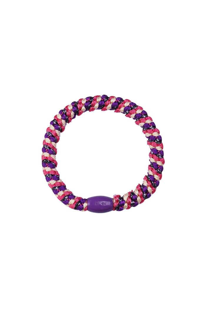Hair tie bracelets 5-pack Purple Polyester 
