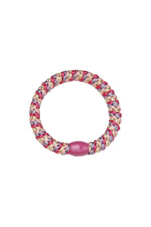 Hair tie bracelets 5-pack Pink Polyester h5 