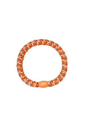 Hair tie bracelets 5-pack Orange Polyester h5 