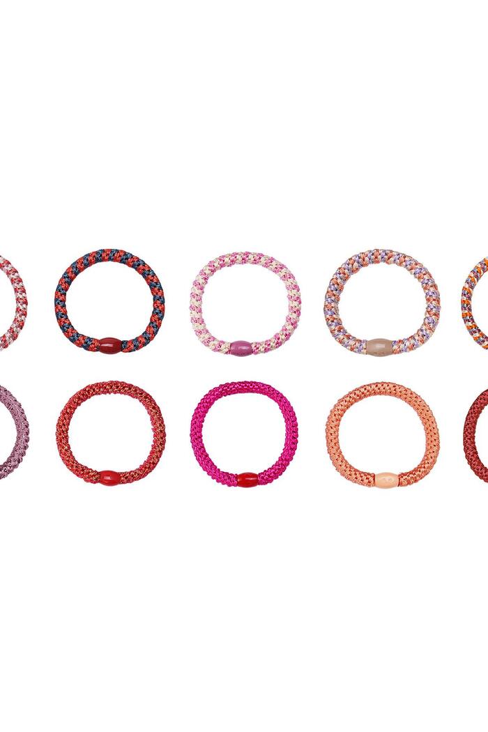 Bracelets élastiques à cheveux Multicouleur Polyester Image2