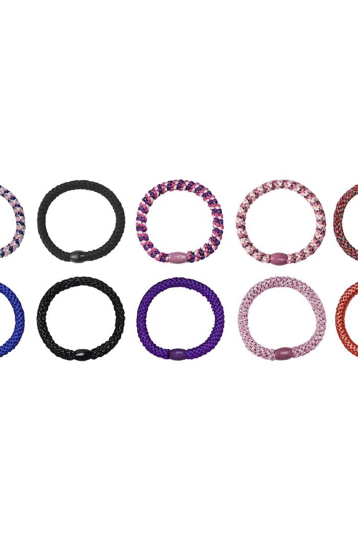 Bracelets élastiques à cheveux Multicouleur Polyester Image2