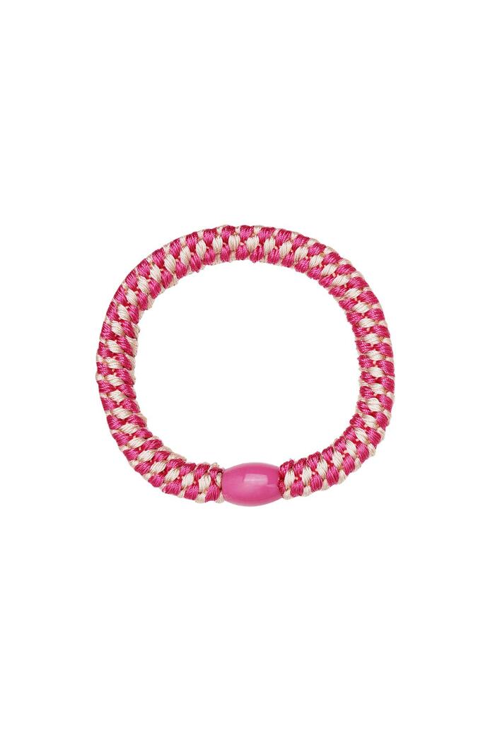 Hair tie bracelets 5-pack Baby pink Polyester 