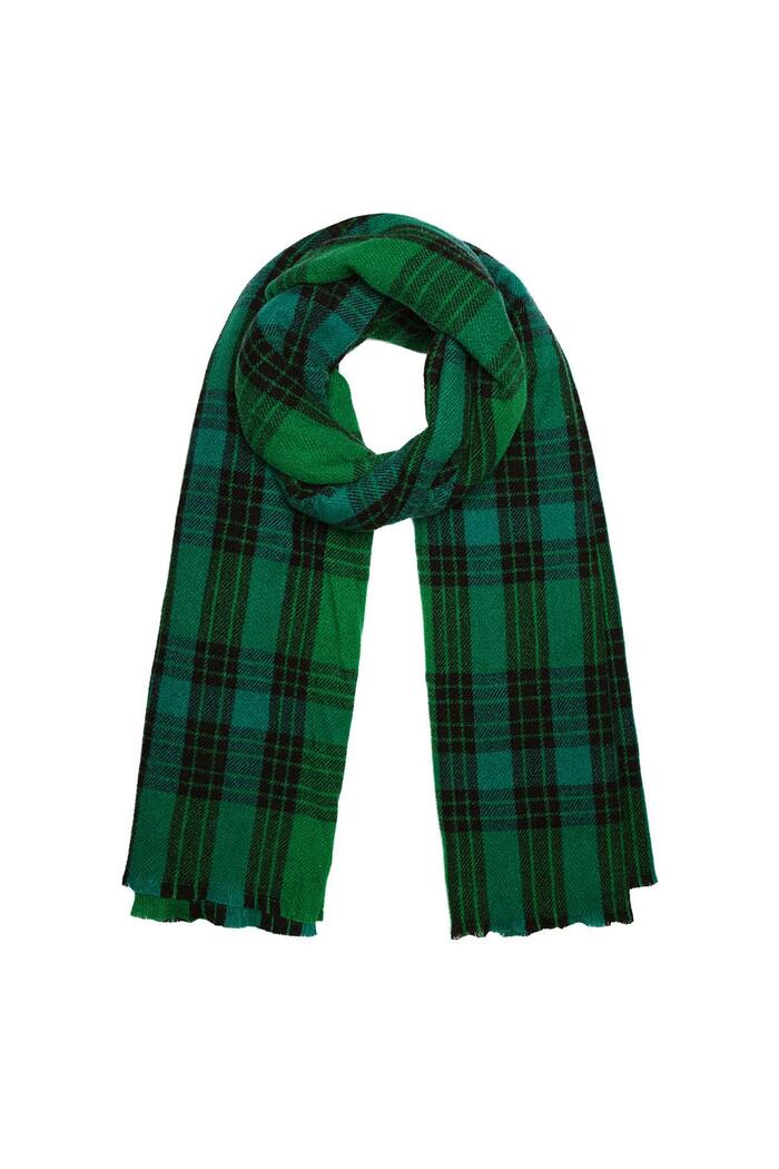 Scarf checkered print Green Polyester 
