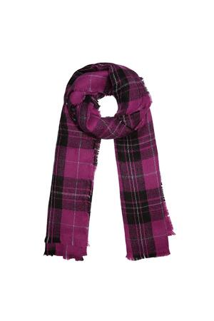 Scarf with checks Pink Acrylic h5 