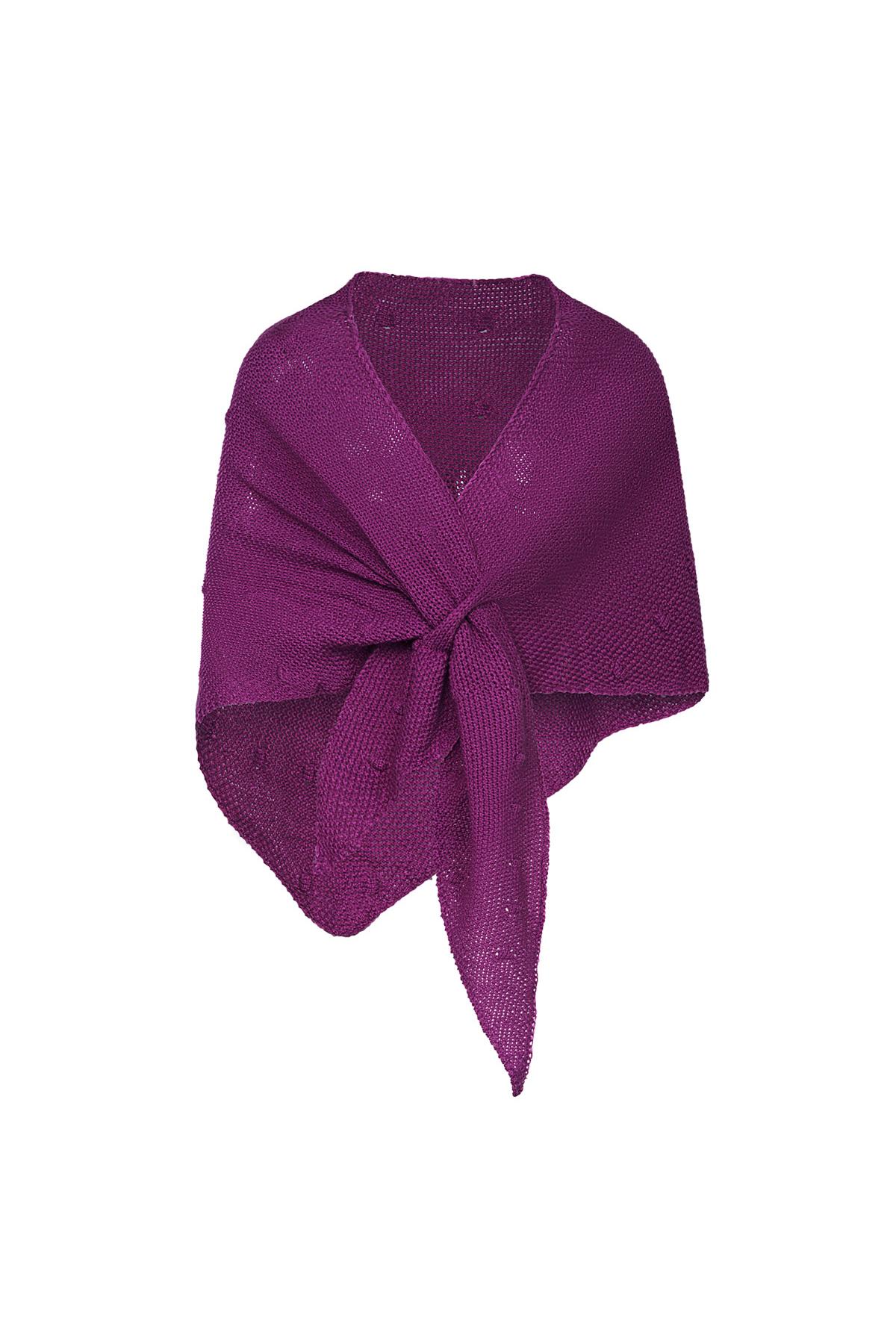 Châle motif boules Violet Acrylique