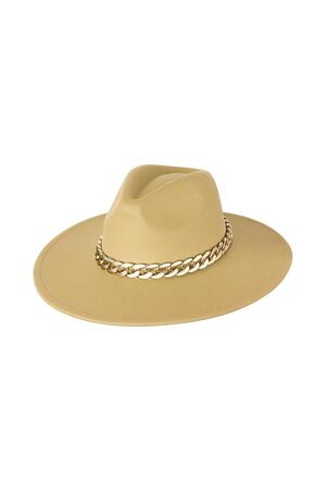 Sombrero fedora con cadena Beige Poliéster h5 