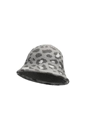 Hayvan desenli kova şapka Grey Acrylic h5 