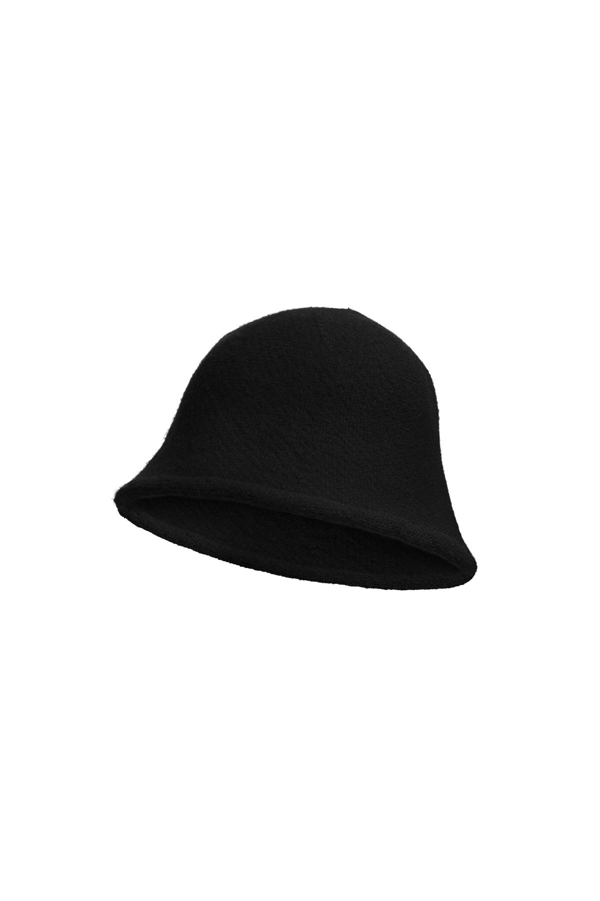 Chapeau bob couleur unie Noir Acrylique
