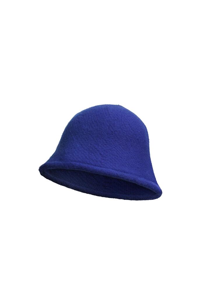 Chapeau bob couleur unie Bleu Acrylique 