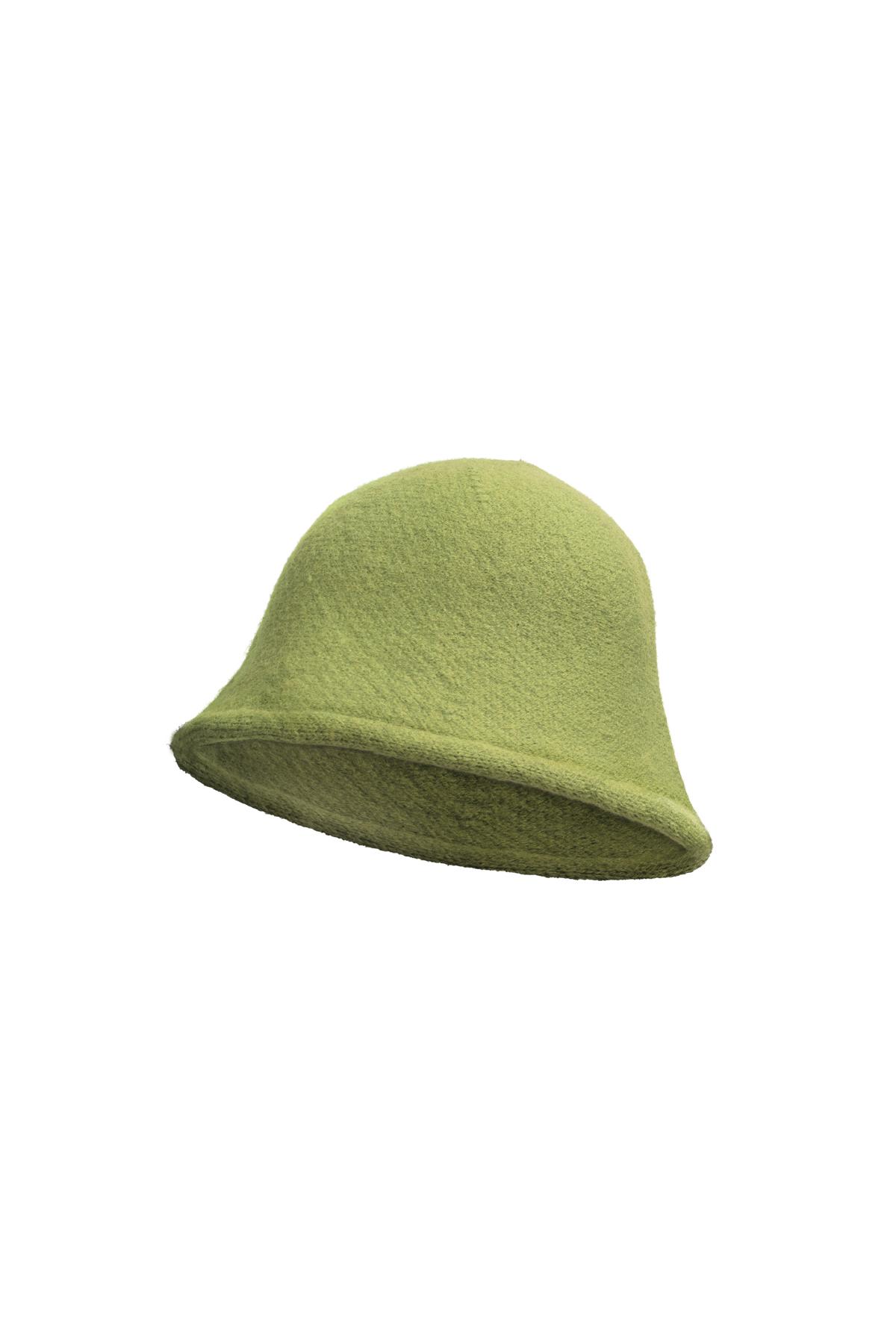 Chapeau bob couleur unie Vert Acrylique h5 
