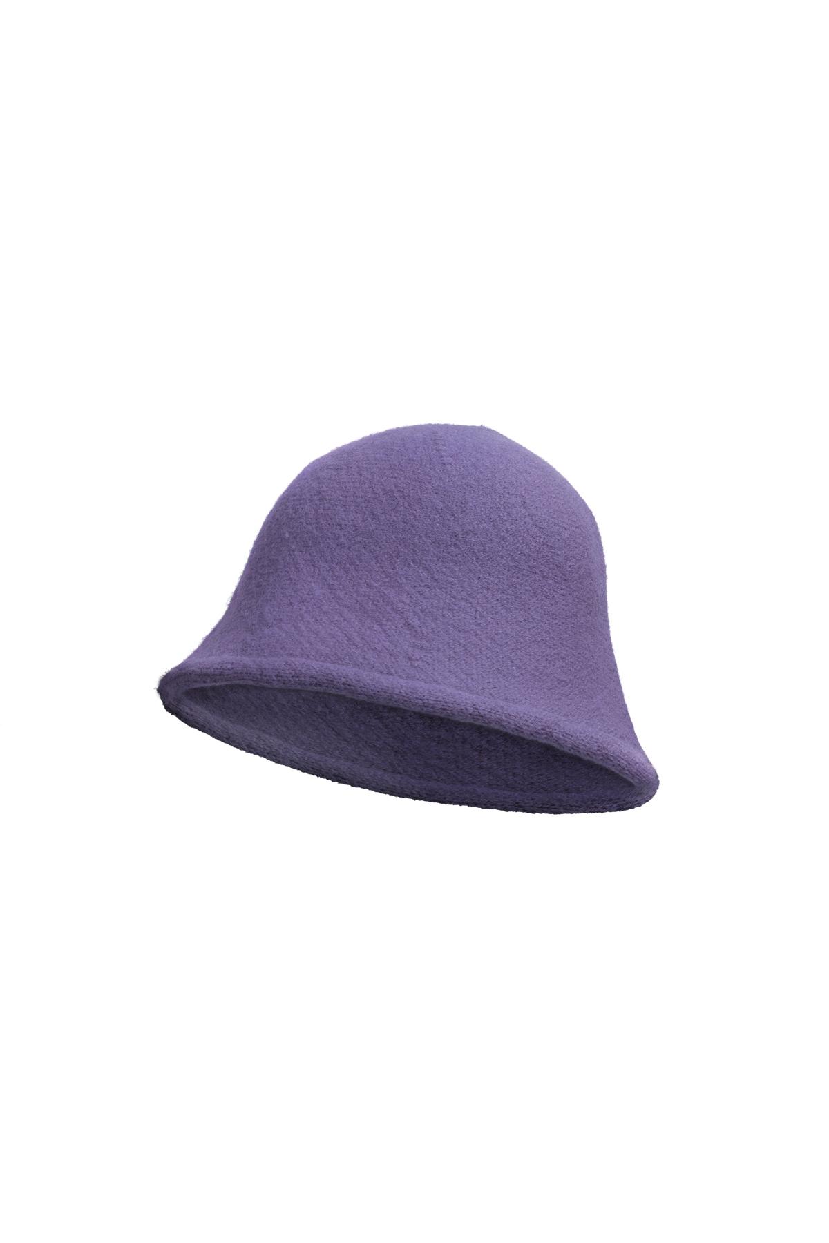 Kova şapka düz renk Purple Acrylic h5 