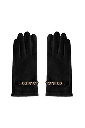 Handschuhe mit Gold- und Zirkondetails Schwarz Polyester One size h5 