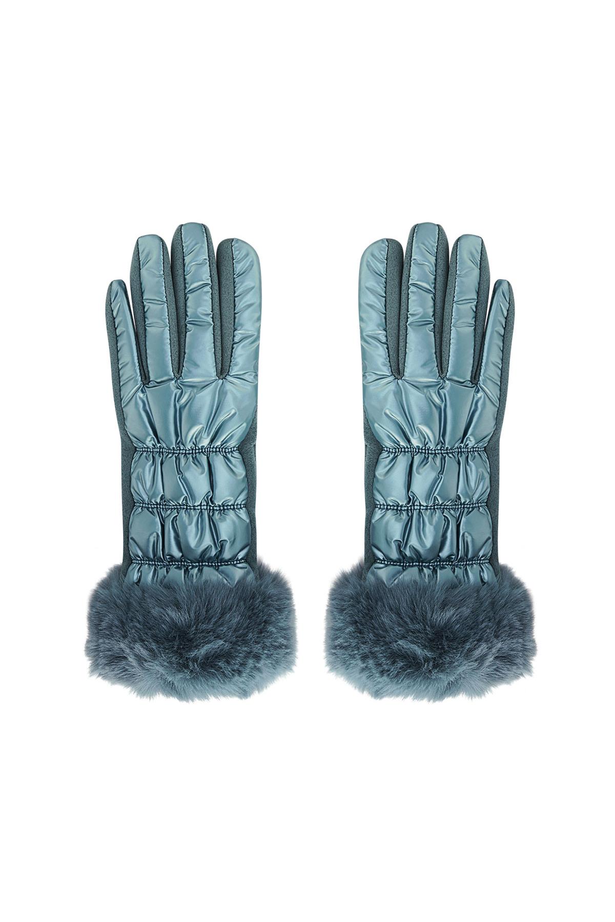 Handschoenen metallic met bont