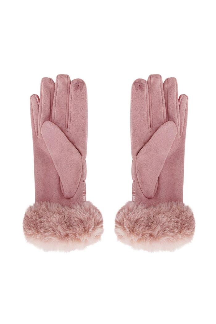 Gloves metallic with fur Pink Polyester One size Picture3